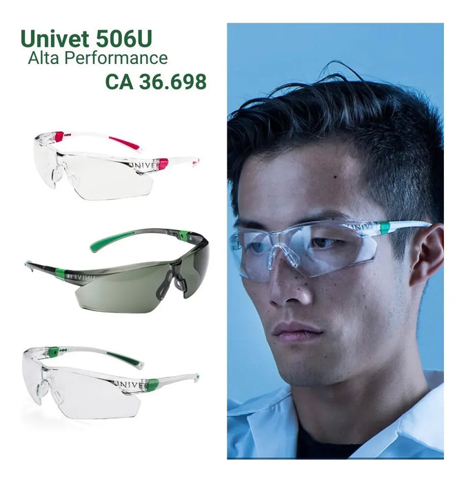 Óculos de Segurança Rosa Antirrisco e Antiembaçante 506 - Univet | CA36698