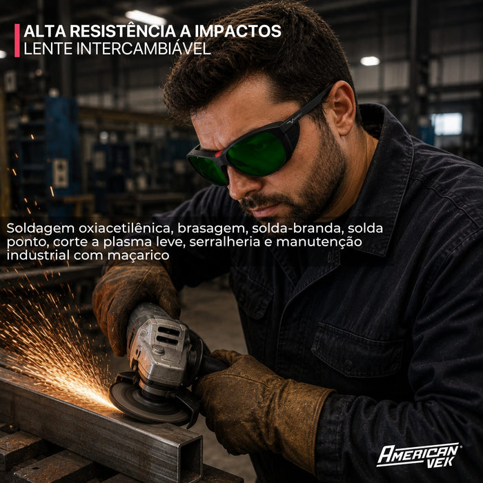 Óculos Soldagem Univet 566 W5 – Maçarico e Brasagem | Lente Intercambiável 36g CA51699