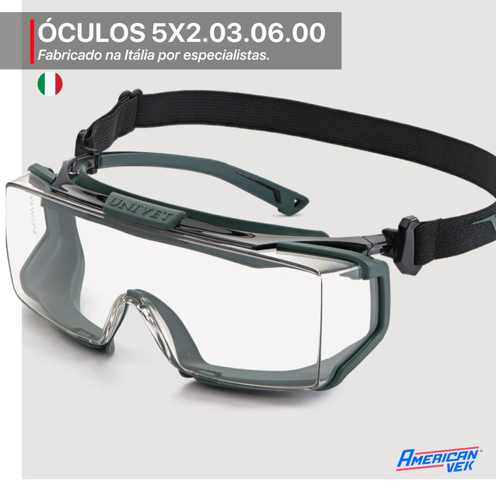 Oculos Univet 5x2 Advanced Hybrid Clear - 5x2.03.05.00