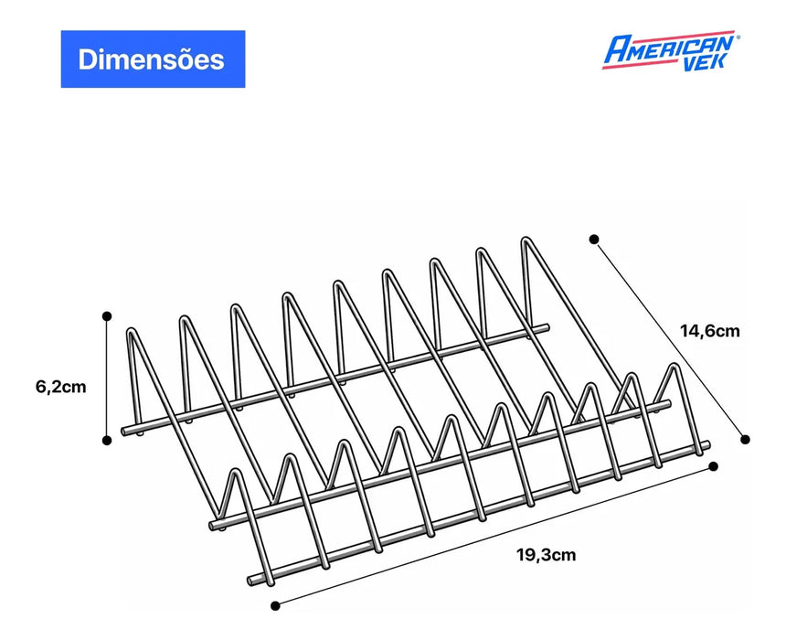 Organizador Suporte Metálico para Ferramentas de Bancada 8P