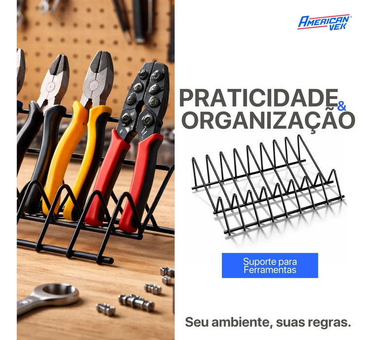 Organizador Suporte Metálico para Ferramentas de Bancada 8P