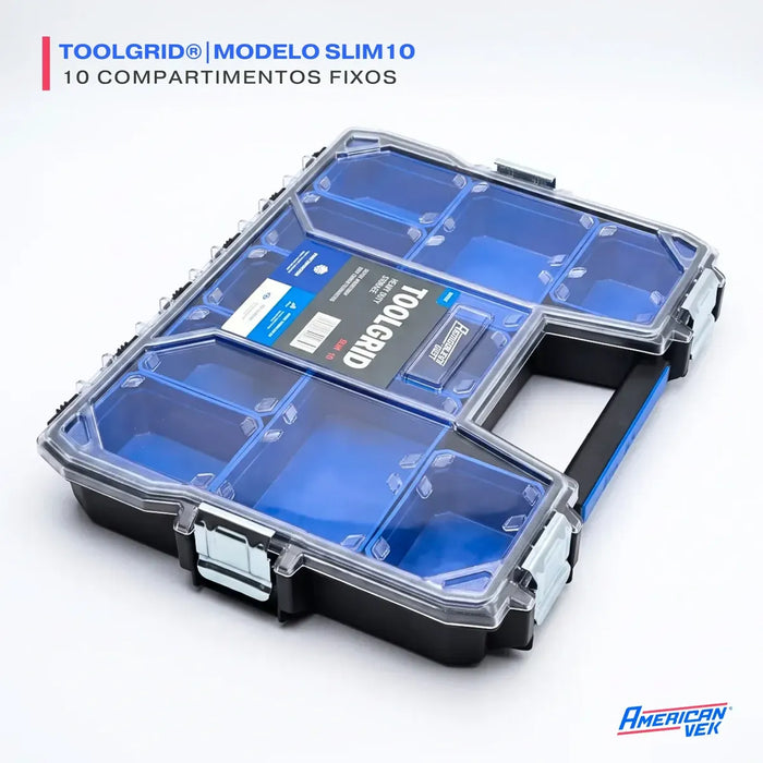 Organizador ToolGrid Slim 10 – 10 Compartimentos Ajustáveis | Sistema Modular Americanvek