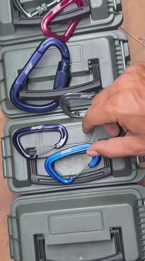 Mosquetão de Alumínio Fosco com Trava 12kN - 80mm - Acessório, Mochilas, Chaveiro