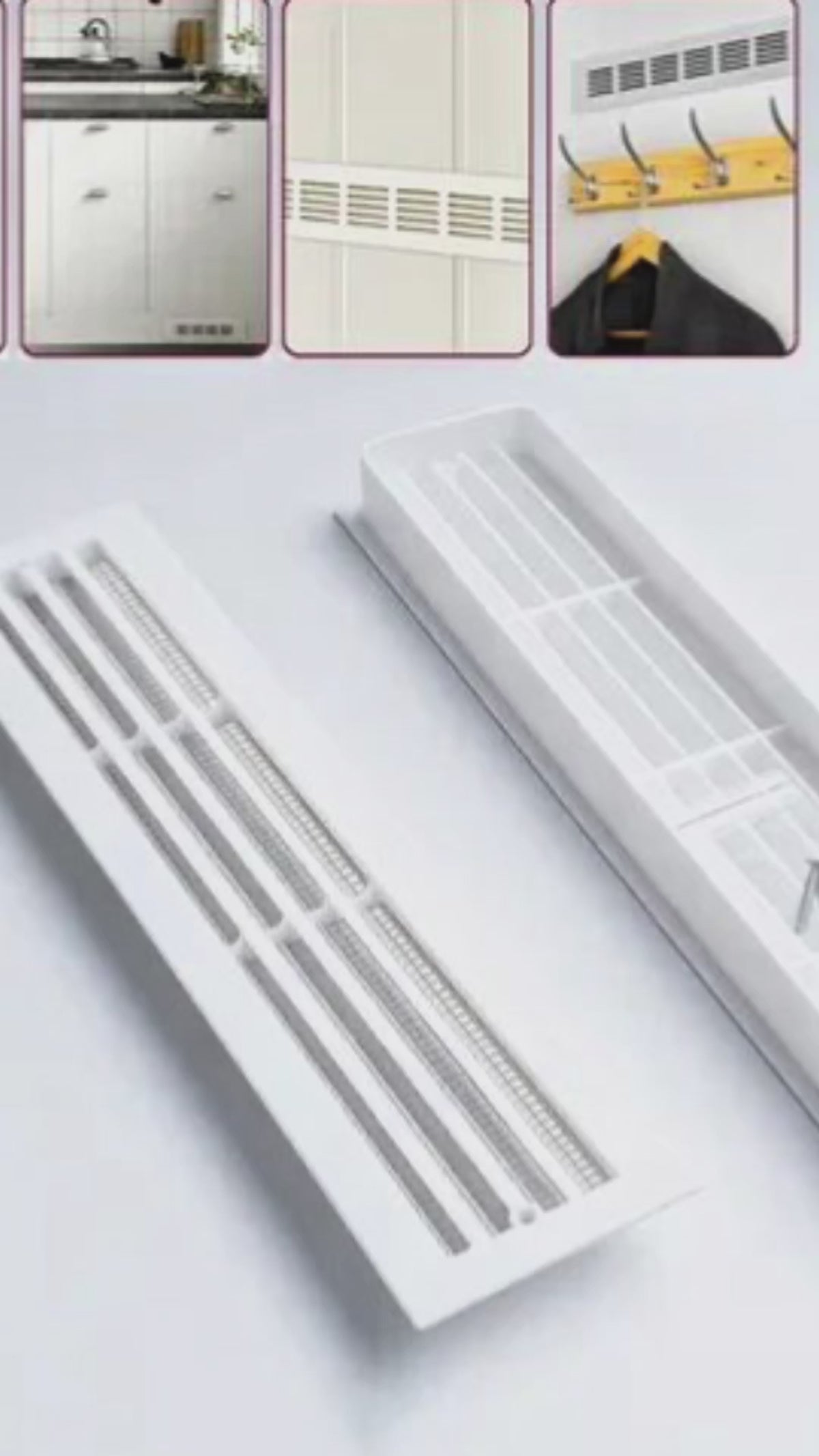 Grelha de Ventilação Para Porta em Plastico 453mm X 91mm