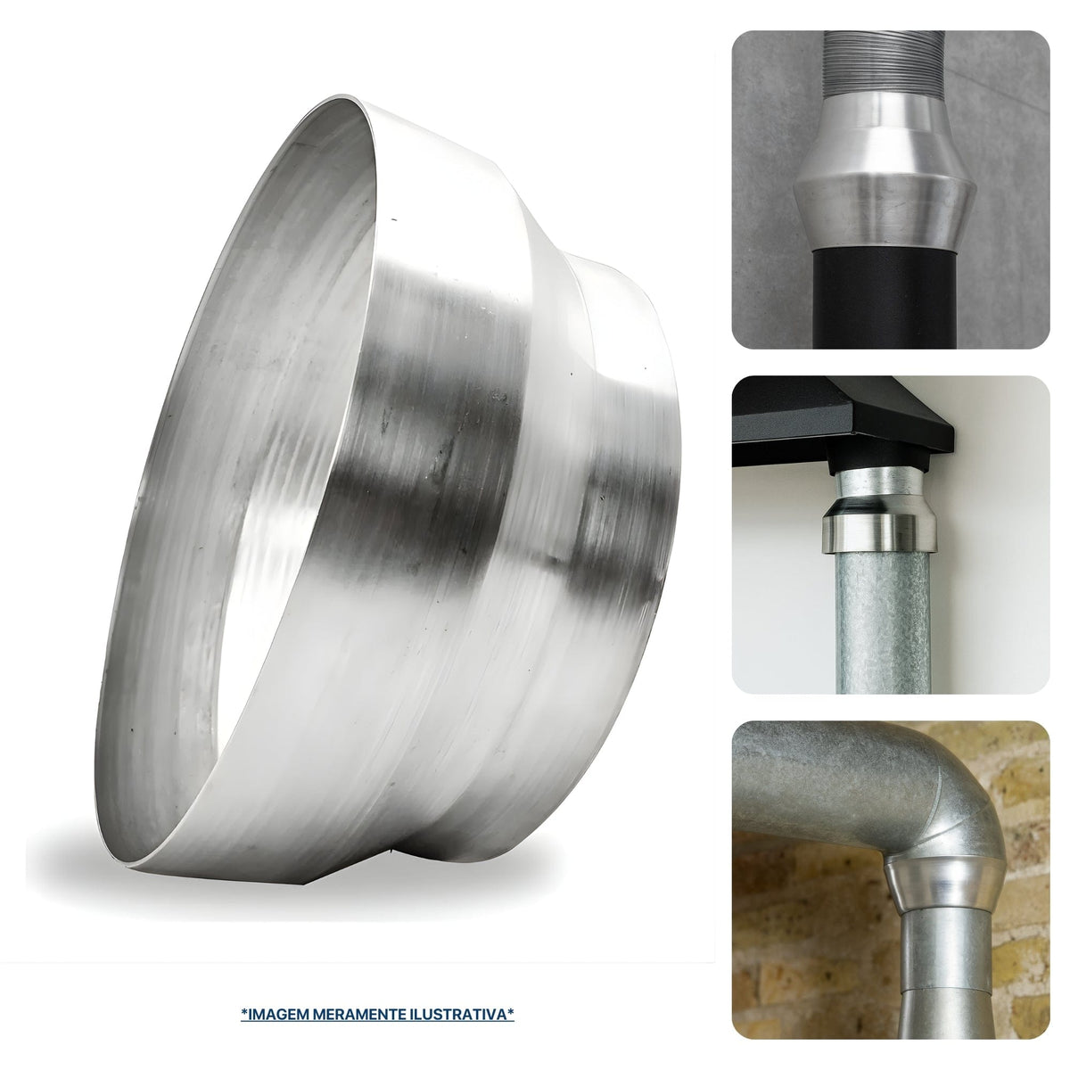 Redutor Adaptador União Alumínio - 150mm para 100mm