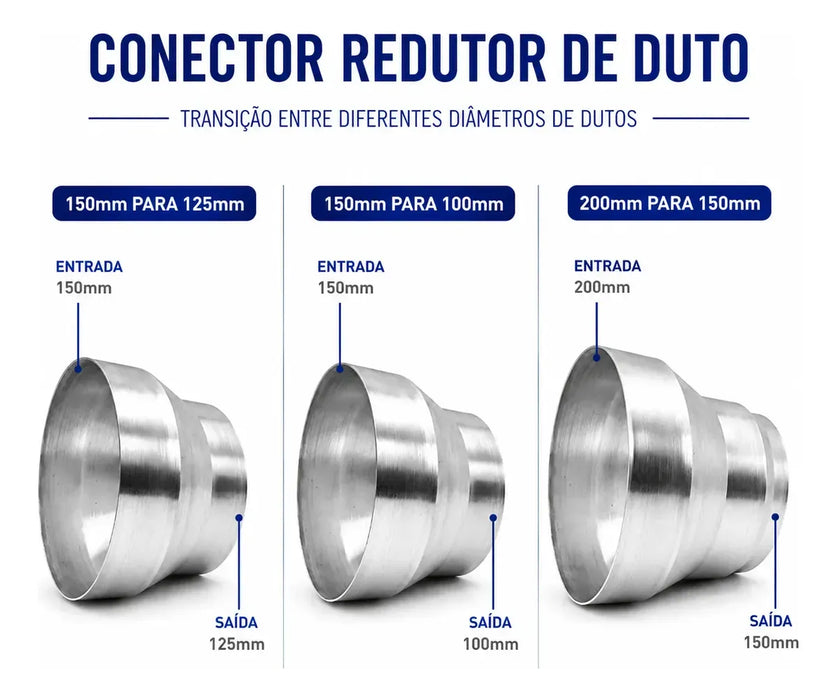 Redutor Adaptador União Alumínio - 150mm para 100mm