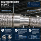 Redutor Adaptador União Alumínio - 150mm para 100mm