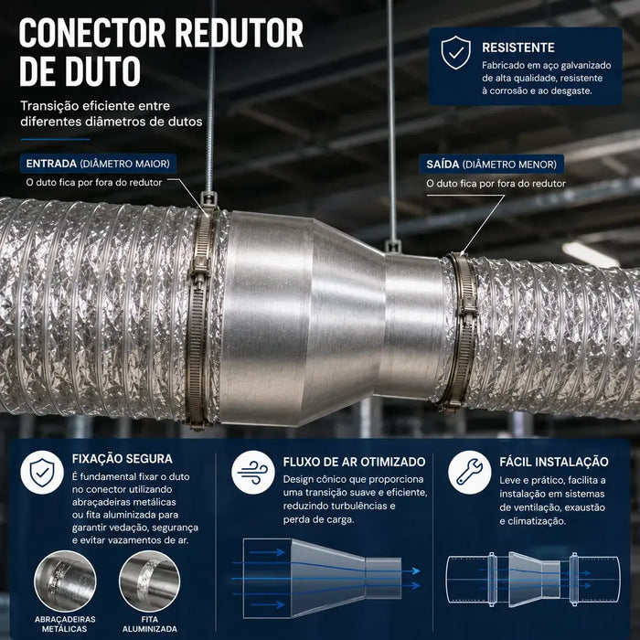 Redutor Adaptador União Alumínio - 150mm para 100mm