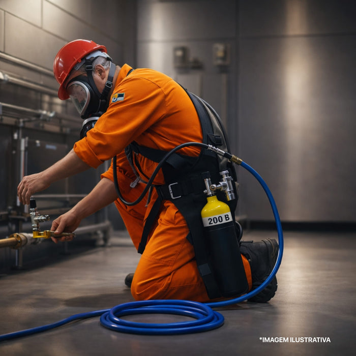 Respirador Linha de Ar com Cilindro de Fuga Espaço Confinado 2L 300BAR