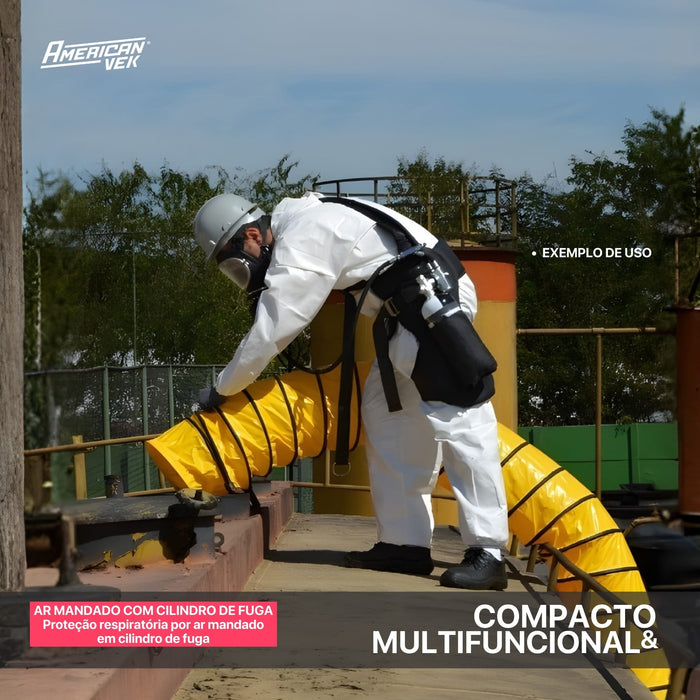 Respirador Linha de Ar com Cilindro de Fuga Espaço Confinado 2L 300BAR